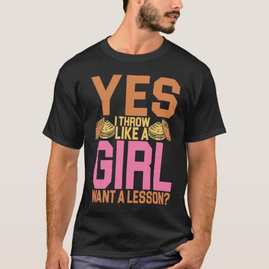 T-shirt Discus Thrower Oui Je Jette Comme Une Fille Discus (Devant)