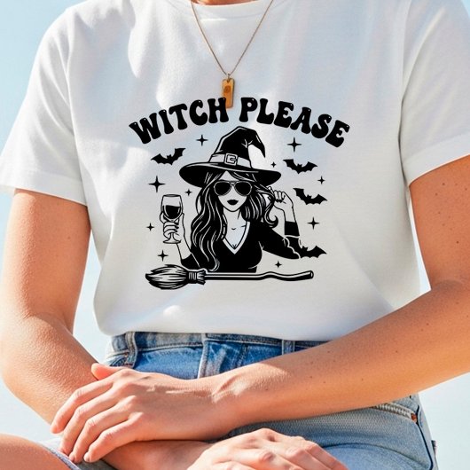 T-shirt Diseño de Halloween "Witch Please" Divertido