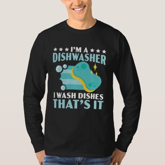 T-shirt Dishwashing Job Profession Restaurant Employee Dis (Devant)