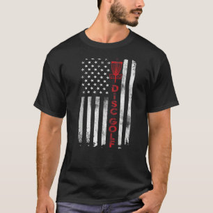 T-shirt Disk Golf Basket American Usa Drapeau Pour Disk Go