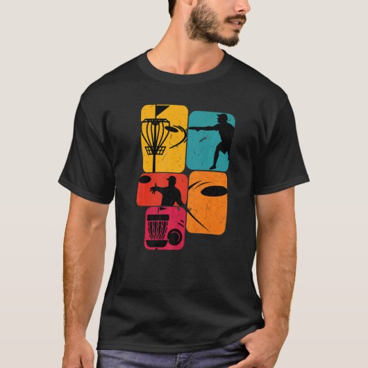 T-shirt Disk Golf Golf Retro (Devant)