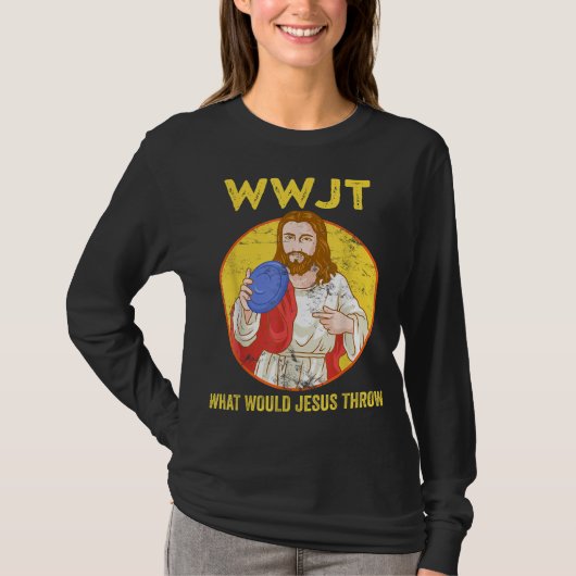 T-shirt Disk Golf Que Jésus Jeterait Frisbee Golf (Devant)
