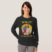 T-shirt Disk Golf Que Jésus Jeterait Frisbee Golf (Devant entier)