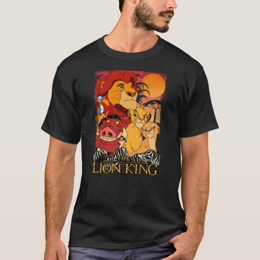 T-shirt Disney Lion King Happy Group Shot Sunset Vintage P (Devant)