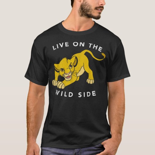 T-shirt Disney Lion King Simba Live On The Wild Side Fierc (Devant)