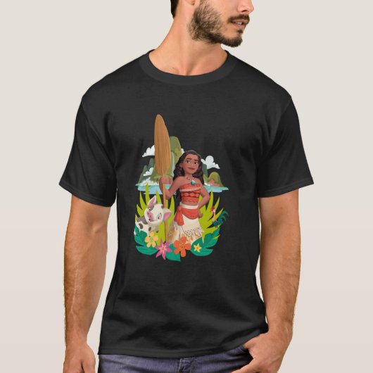 T-shirt Disney Moana We Are Brave Pua And Moana Hei Hei Bi (Devant)