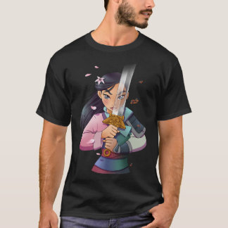 T-shirt Disney Mulan Anime Half Girl Half Warrior Premium 
