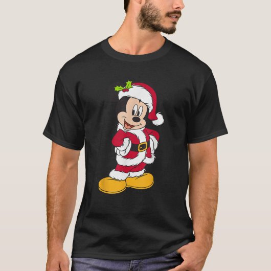 T-shirt Disney Père Noël Mickey Souris (Devant)