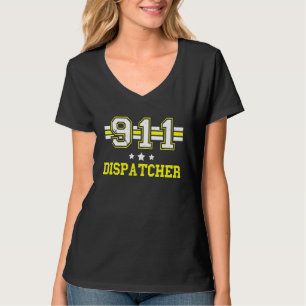 T-shirt Dispatcher 911 Opérateur Mince ligne jaune