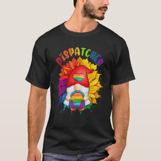 T-shirt Dispatcher Costume Gnome Proud LGBT Sunflower Rain