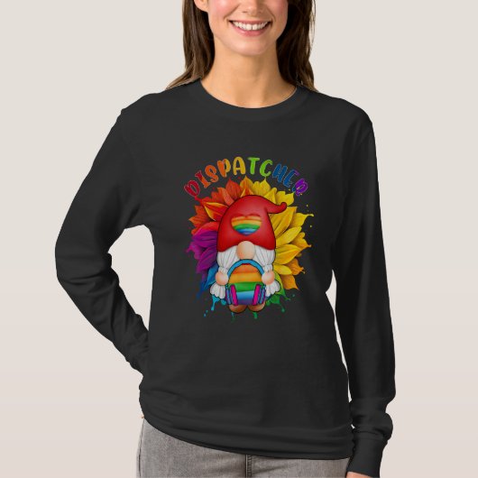 T-shirt Dispatcher Costume Gnome Proud LGBT Sunflower Rain (Devant)