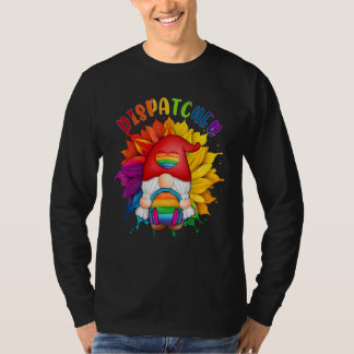 T-shirt Dispatcher Costume Gnome Proud LGBT Sunflower Rain