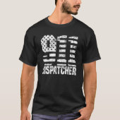 T-shirt Dispatcher Us Flag - Thin Gold Line Police 911 Dis (Devant)