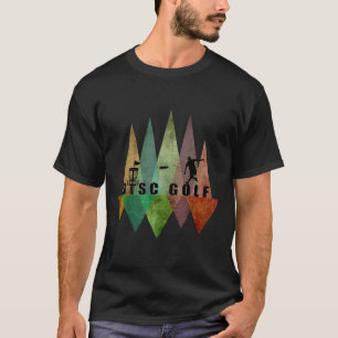 T-shirt Disque de golf géométrique stylisé cool et croquis