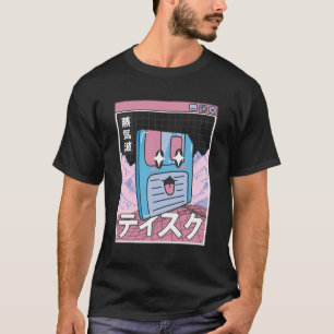 T-shirt Disque disquette Kawaii Grille Vaporwave Aesthétiq
