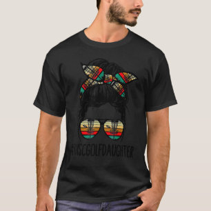 T-shirt Disque Golf Fille Vie Messager Bun Lunettes Disque