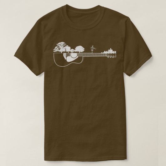 T-shirt Disque Golf Flying Sunset Guitar Art264 (Design devant)