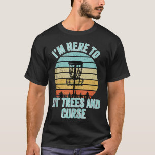 T-shirt Disque Golf Funny Hit Trees et Curse Retro Disque 