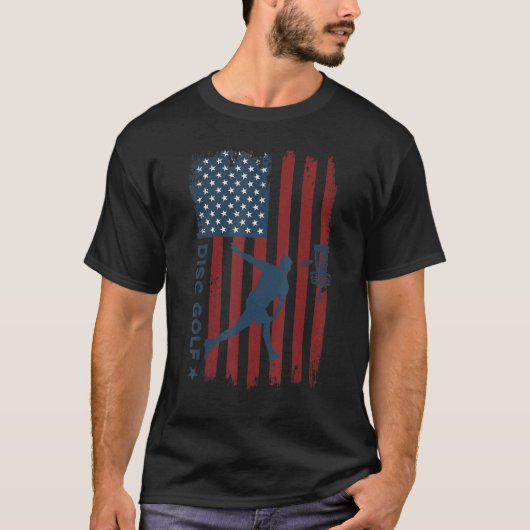 T-shirt Disque Golf Usa American Drapeau Disque Golf Playe (Devant)