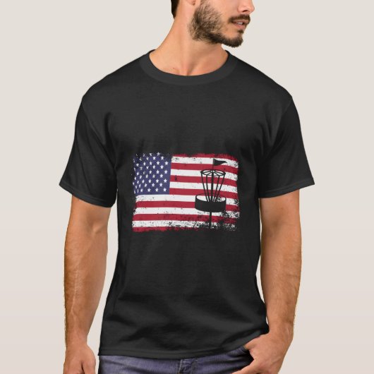 T-shirt Disque Golf Usa Drapeau Golf (Devant)