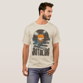 T-shirt Disque Vinyle Rétro Coucher de Soleil (Devant entier)