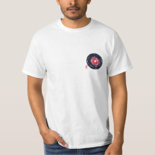 T-shirt Disque vinyle Retro Grunge avec fleurs de Sakura
