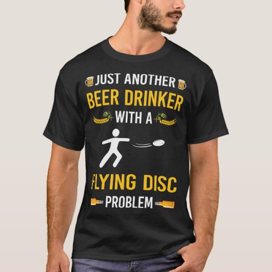 T-shirt Disque volant de bière Drinker (Devant)