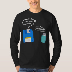 T-shirt Disquette Disant Informatique Tech Usb Père