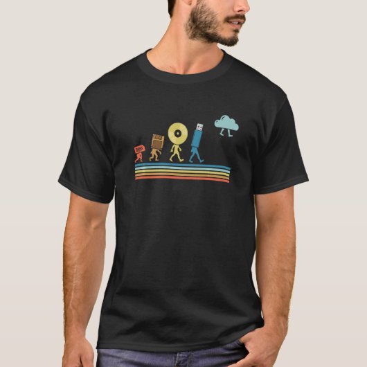 T-shirt Disquette Evolution Cd Cloud Logiciel Usb Cloud Sc (Devant)