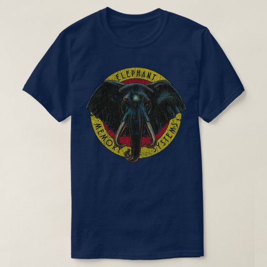 T-shirt Disquette Systèmes de mémoire éléphant 1980 (Design devant)