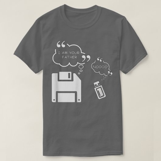 T-shirt Disquette USB Je suis votre père Informatique Tech (Design devant)