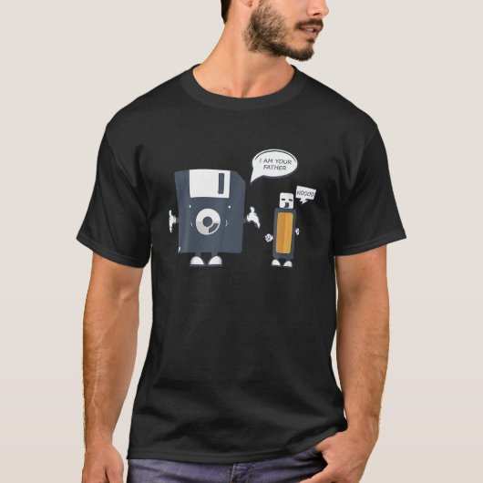 T-shirt Disquette USB Je suis votre père T Funny Geek Nerd (Devant)