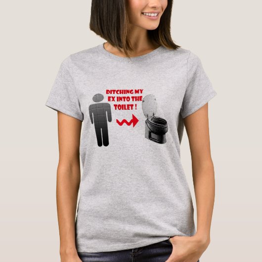 T-shirt Dissolution drôle ex dans la toilette (Devant)