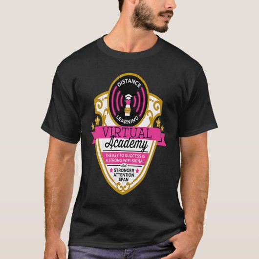 T-shirt Distance Learning Virtual Academy Wifi Remote Edu (Devant)