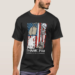 T-shirt Distants Jour commémoratif Drapeau Bots militaires