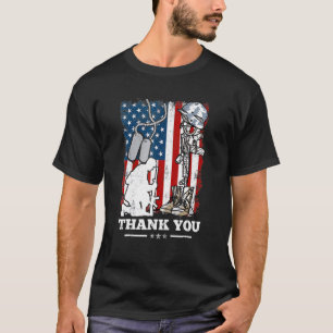 T-shirt Distants Jour commémoratif Drapeau Bots militaires