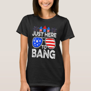 T-shirt Distorsion 4 juillet Juste Ici Pour Bang Drapeau U