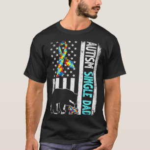 T-shirt Distorsion Américaine Drapeau Autisme Père célibat