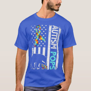 T-shirt Distorsion Américaine Drapeau Autisme Pops Ours Au