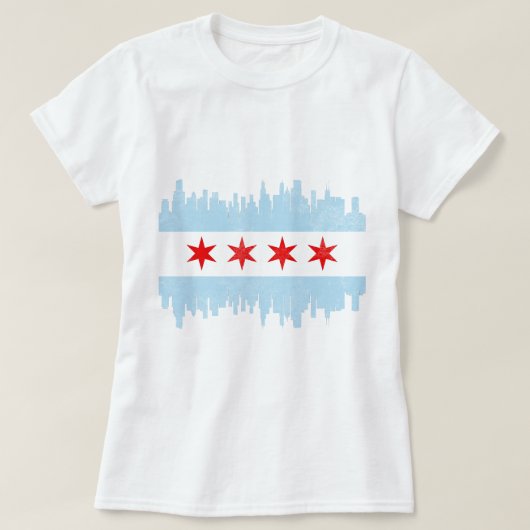 T-shirt Distorsion de Chicago Skyline (Design devant)