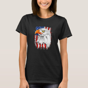 T-shirt Distorsion de l'aigle à drapeau américain 4 juille