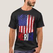 T-shirt Distorsion du drapeau américain (Devant)