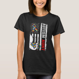 T-shirt Distorsion du drapeau américain Autisme éléphant T