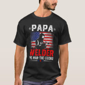 T-shirt Distorsion du drapeau américain Papa Welder La Lég (Devant)