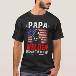 T-shirt Distorsion du drapeau américain Papa Welder La Lég