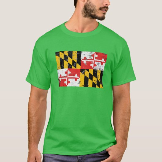 T-shirt Distorsion Maryland State Drapeau Design (Devant)