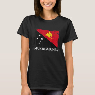 T-shirt Distorsion Papouasie-Nouvelle-Guinée Drapeau Homme