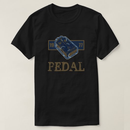T-shirt Distorsion Pedal Blue/Gold 1977 (Design devant)