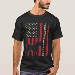 T-shirt Distorsion Retro USA Drapeau américain Jack Russel