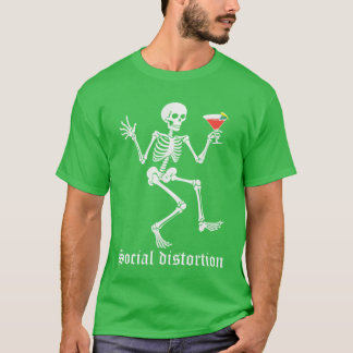 T-shirt Distorsions sociales Fête de buveurs de squelette 